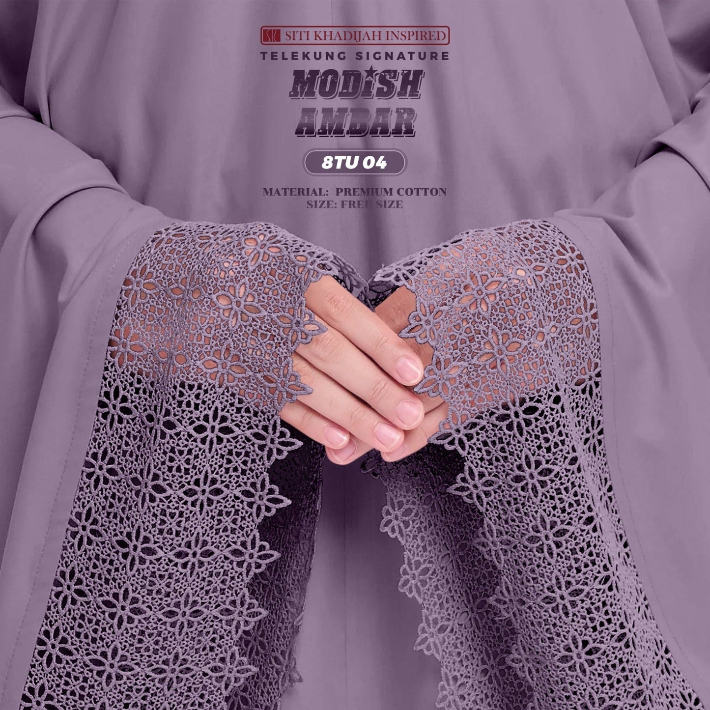 Telekung Siti Khadijah Inspired Modish Ambar Collection - Free Woven Bag