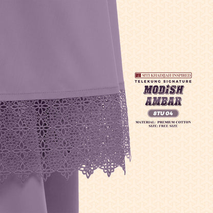 Telekung Siti Khadijah Inspired Modish Ambar Collection - Free Woven Bag