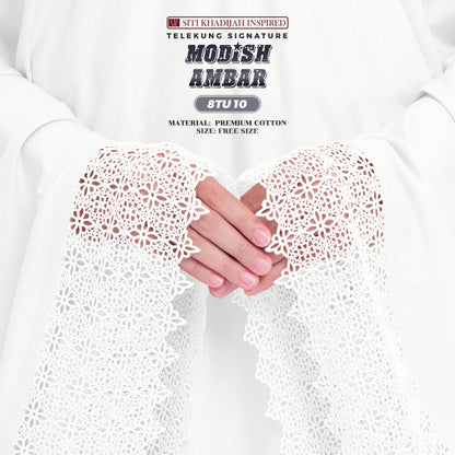 Telekung Siti Khadijah Inspired Modish Ambar Collection - Free Woven Bag