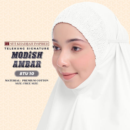 Telekung Siti Khadijah Inspired Modish Ambar Collection - Free Woven Bag