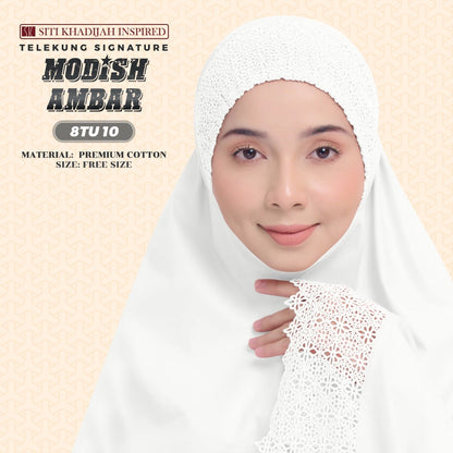 Telekung Siti Khadijah Inspired Modish Ambar Collection - Free Woven Bag