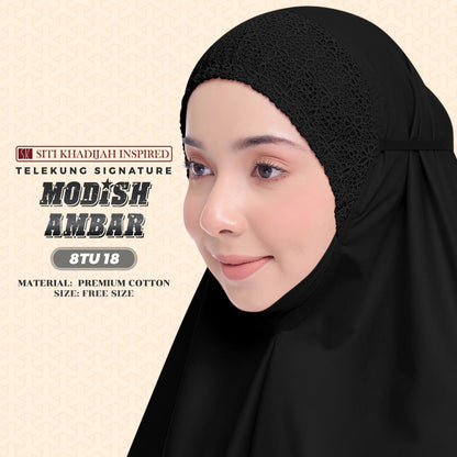 Telekung Siti Khadijah Inspired Modish Ambar Collection - Free Woven Bag