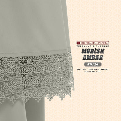 Telekung Siti Khadijah Inspired Modish Ambar Collection - Free Woven Bag