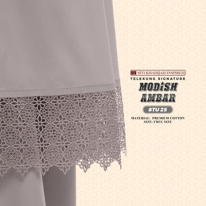 Telekung Siti Khadijah Inspired Modish Ambar Collection - Free Woven Bag