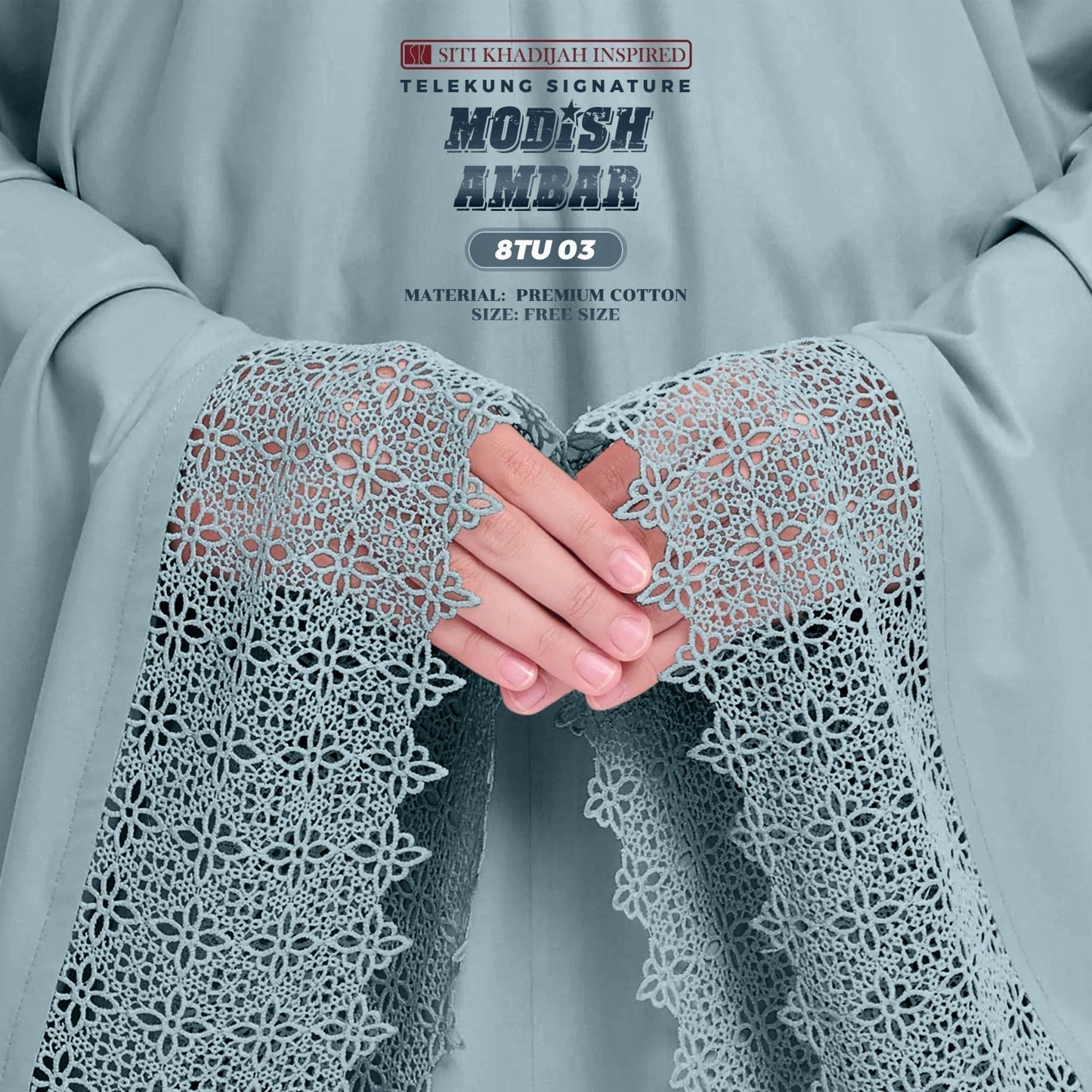 Telekung Siti Khadijah Inspired Modish Ambar Collection - Free Woven Bag