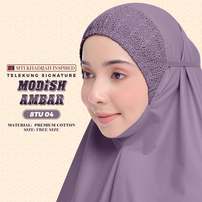 Telekung Siti Khadijah Inspired Modish Ambar Collection - Free Woven Bag