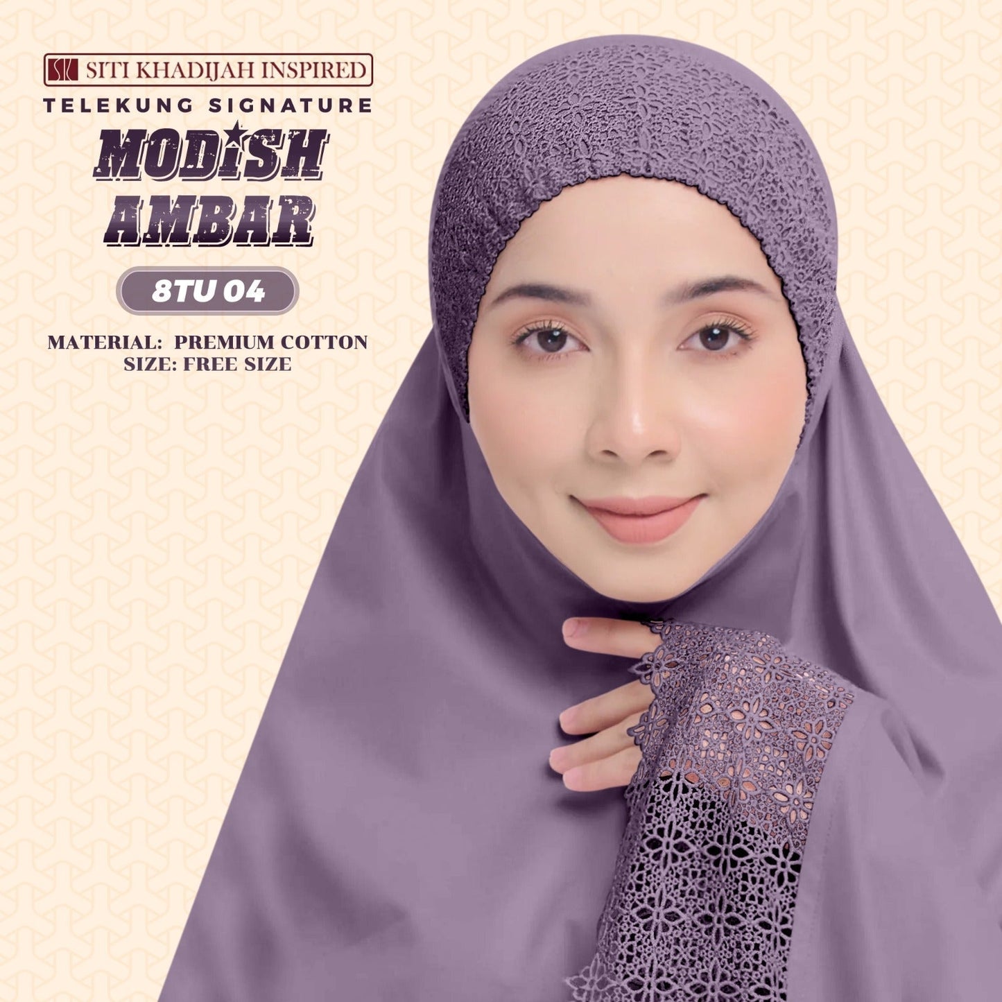 Telekung Siti Khadijah Inspired Modish Ambar Collection - Free Woven Bag