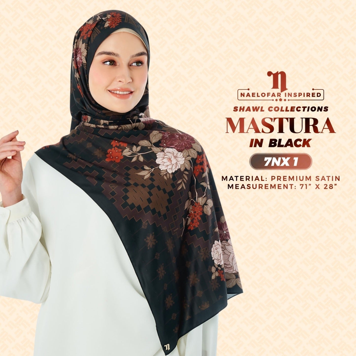 Naelofar Inspired Mastura Shawl Collection - 7NX