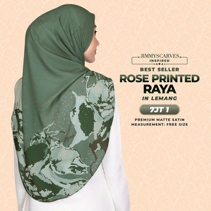 Jimmy Scarves Inspired Rose Printed Raya Instant Collection