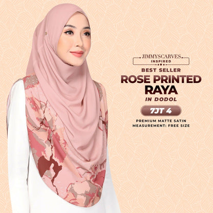 Jimmy Scarves Inspired Rose Printed Raya Instant Collection