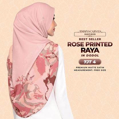 Jimmy Scarves Inspired Rose Printed Raya Instant Collection