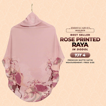 Jimmy Scarves Inspired Rose Printed Raya Instant Collection