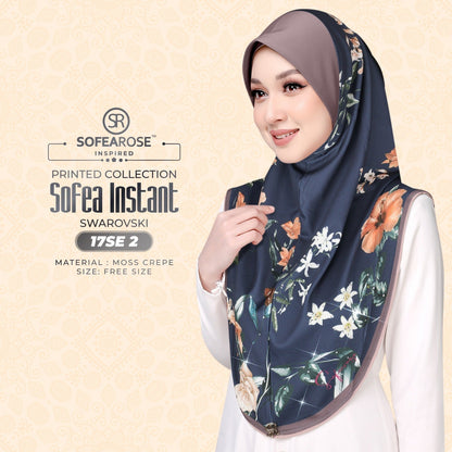 Sofea Rose Printed Swarovski Instant Sarung