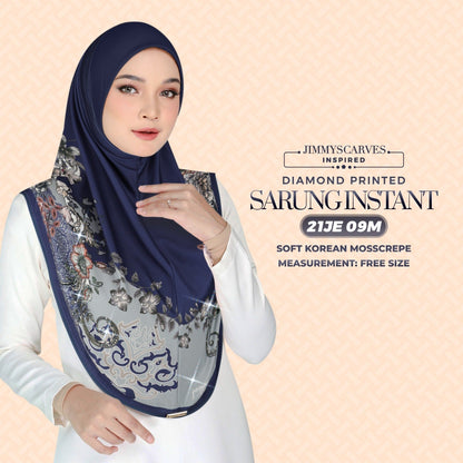 Jimmy Scarves Inspired Instant Sarung Diamond Printed