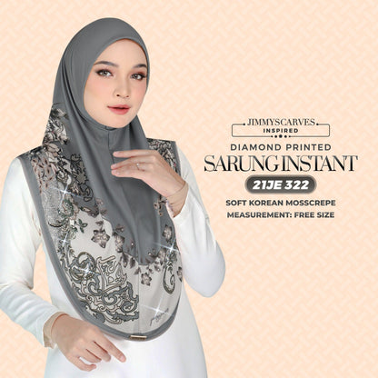 Jimmy Scarves Inspired Instant Sarung Diamond Printed