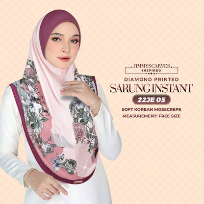 Jimmy Scarves Inspired Instant Sarung Diamond Printed