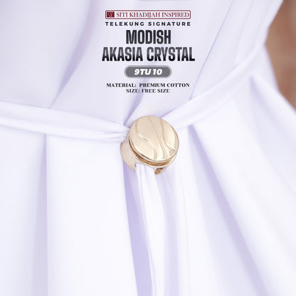 Telekung Siti Khadijah Inspired Modish Akasia Crystal Collection - Free Wovenbag