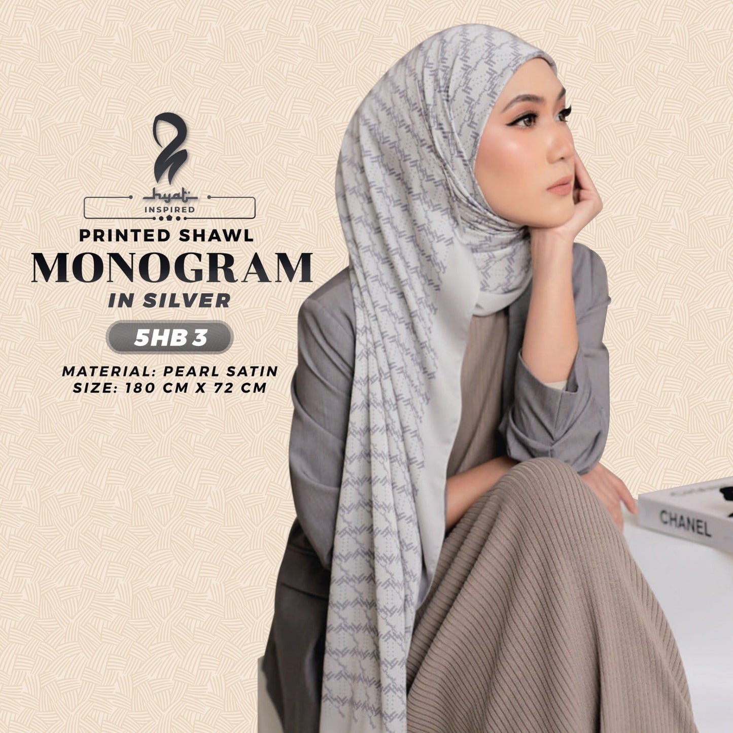 Hyat Inspired Monogram Printed Shawl Collection