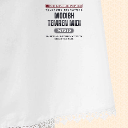 Telekung Siti Khadijah Inspired Modish Temren Midi (Top Only) - Free Wovenbag