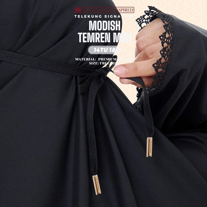 Telekung Siti Khadijah Inspired Modish Temren Midi (Top Only) - Free Wovenbag