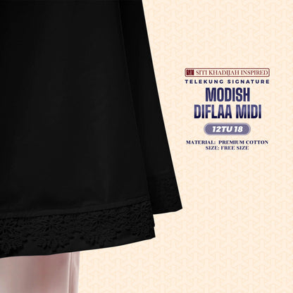 Telekung Siti Khadijah Inspired Modish Diflaa Midi (Top Only) - Free Woven Bag