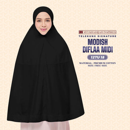 Telekung Siti Khadijah Inspired Modish Diflaa Midi (Top Only) - Free Woven Bag