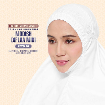 Telekung Siti Khadijah Inspired Modish Diflaa Midi (Top Only) - Free Woven Bag