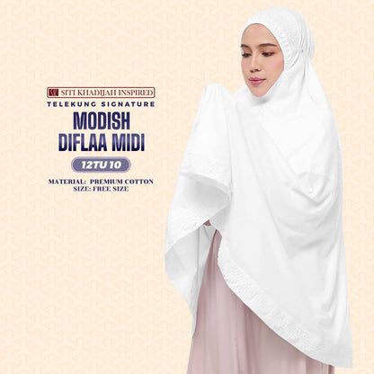 Telekung Siti Khadijah Inspired Modish Diflaa Midi (Top Only) - Free Woven Bag