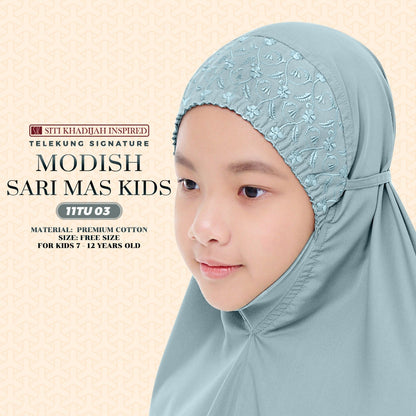 Telekung Siti Khadijah Inspired Signature Sari Mas Kids - Free Wovenbag