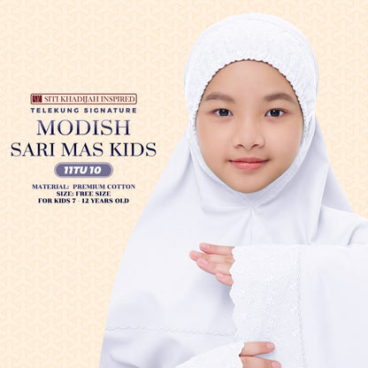 Telekung Siti Khadijah Inspired Signature Sari Mas Kids - Free Wovenbag