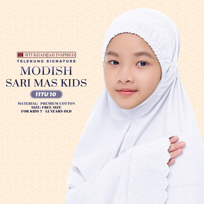 Telekung Siti Khadijah Inspired Signature Sari Mas Kids - Free Wovenbag