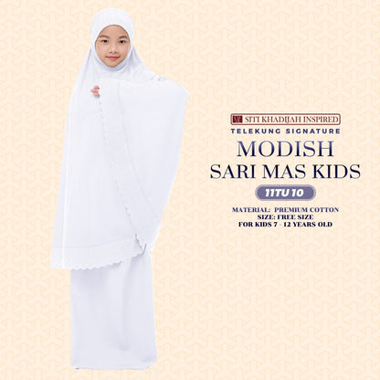 Telekung Siti Khadijah Inspired Signature Sari Mas Kids - Free Wovenbag