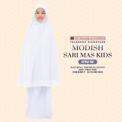 Telekung Siti Khadijah Inspired Signature Sari Mas Kids - Free Wovenbag