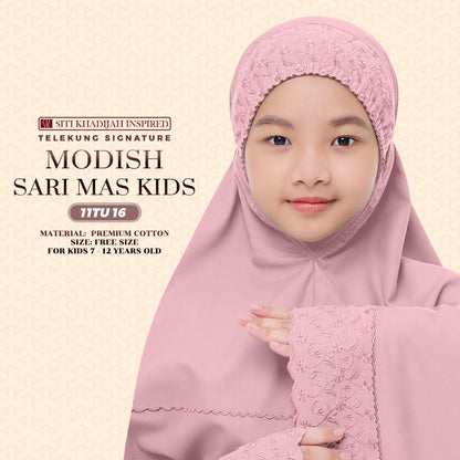 Telekung Siti Khadijah Inspired Signature Sari Mas Kids - Free Wovenbag