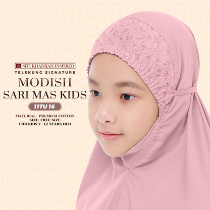 Telekung Siti Khadijah Inspired Signature Sari Mas Kids - Free Wovenbag