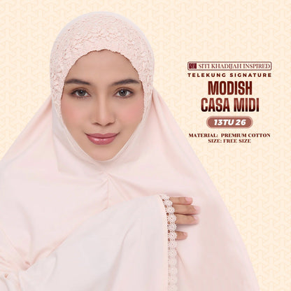 Telekung Siti Khadijah Inspired Modish Casa Midi (Top Only) - Free Wovenbag