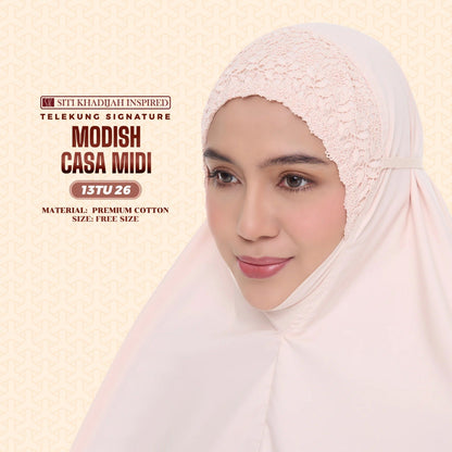 Telekung Siti Khadijah Inspired Modish Casa Midi (Top Only) - Free Wovenbag