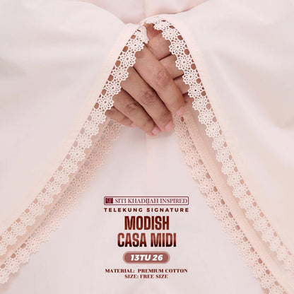 Telekung Siti Khadijah Inspired Modish Casa Midi (Top Only) - Free Wovenbag