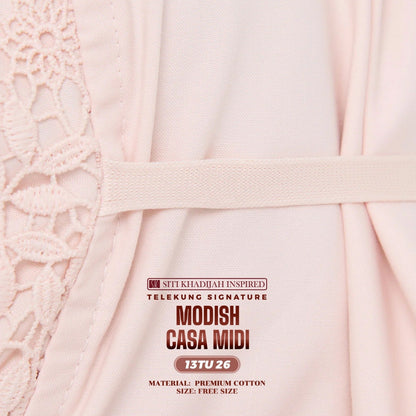 Telekung Siti Khadijah Inspired Modish Casa Midi (Top Only) - Free Wovenbag