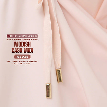 Telekung Siti Khadijah Inspired Modish Casa Midi (Top Only) - Free Wovenbag