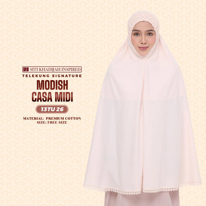 Telekung Siti Khadijah Inspired Modish Casa Midi (Top Only) - Free Wovenbag