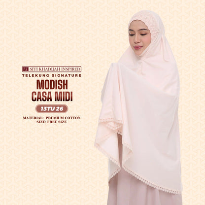 Telekung Siti Khadijah Inspired Modish Casa Midi (Top Only) - Free Wovenbag