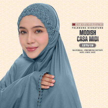 Telekung Siti Khadijah Inspired Modish Casa Midi (Top Only) - Free Wovenbag