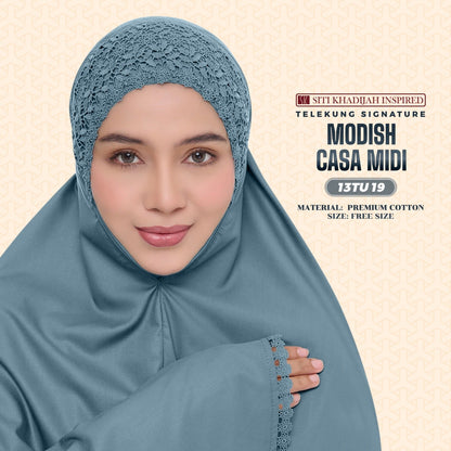 Telekung Siti Khadijah Inspired Modish Casa Midi (Top Only) - Free Wovenbag