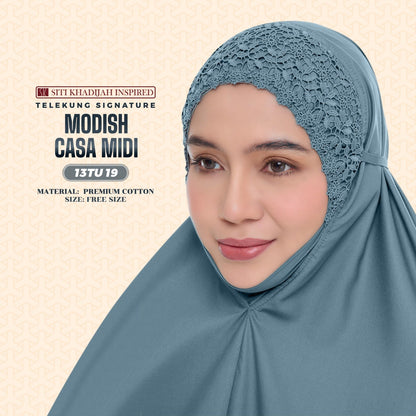 Telekung Siti Khadijah Inspired Modish Casa Midi (Top Only) - Free Wovenbag