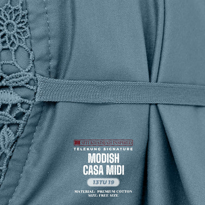 Telekung Siti Khadijah Inspired Modish Casa Midi (Top Only) - Free Wovenbag