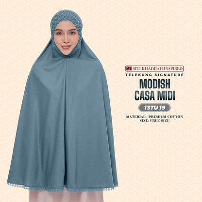 Telekung Siti Khadijah Inspired Modish Casa Midi (Top Only) - Free Wovenbag