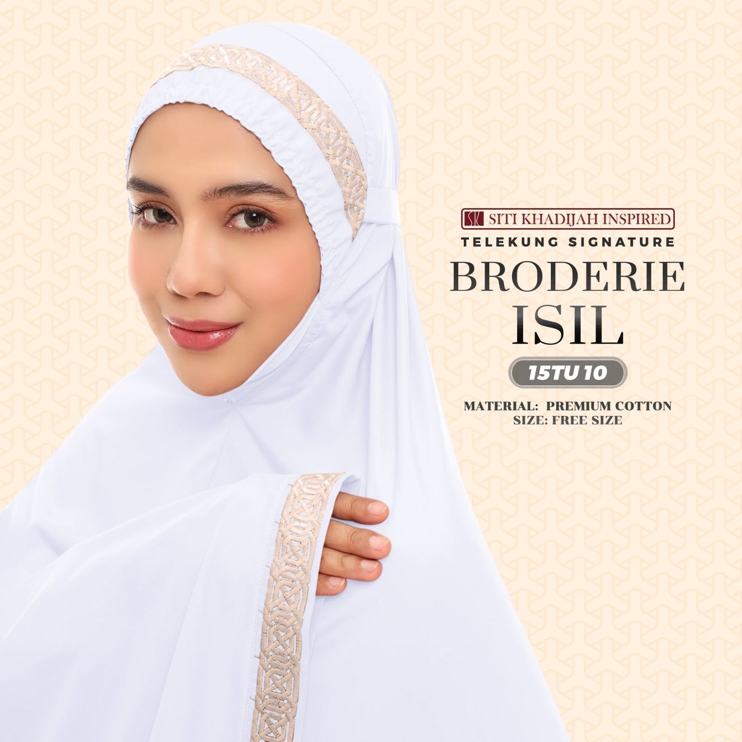 Telekung Siti Khadijah Inspired Broderie Isil Collection - Free Wovenbag