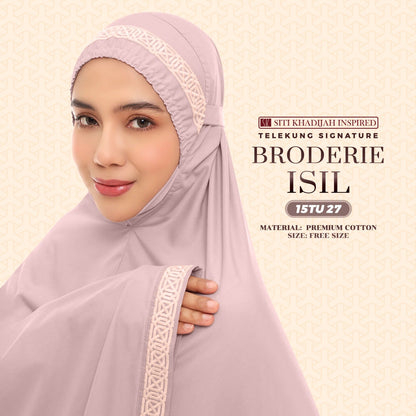 Telekung Siti Khadijah Inspired Broderie Isil Collection - Free Wovenbag