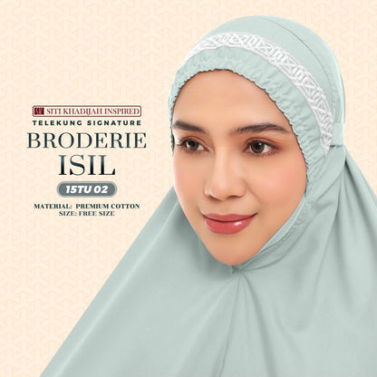 Telekung Siti Khadijah Inspired Broderie Isil Collection - Free Wovenbag